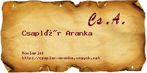 Csaplár Aranka névjegykártya