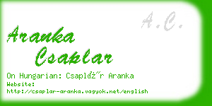 aranka csaplar business card